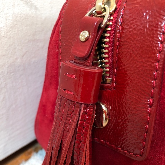 Kate Spade Red Suede and Patent Leather Bag